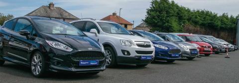 Cars on forecourt