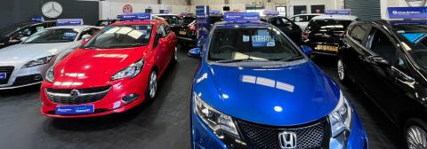 cars in showroom