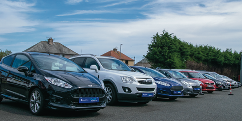 Cars on forecourt