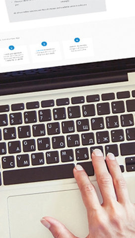 Customer on laptop