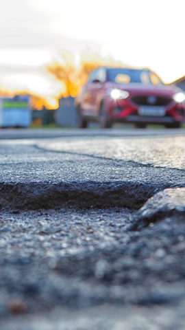 Pothole on the road